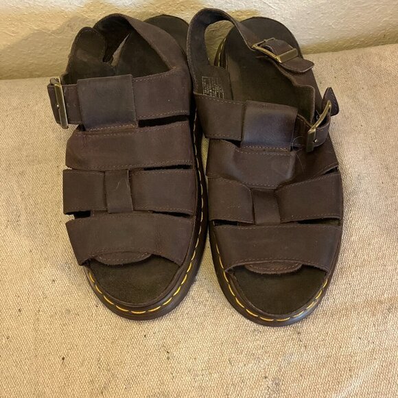 Dr Martens Men's Leather Oiled Carolyn 11 Flash Fisherman Sandles Sz 10 - Picture 2 of 5